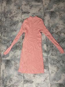 Pink Knit Mini Dress