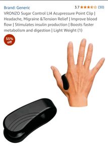 Sugar Control LI4 Acupressure Point Clip | Headach