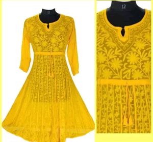 Chikankari Anarkali Kurti
