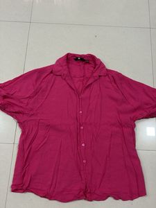 Hot Pink Button-Down Top