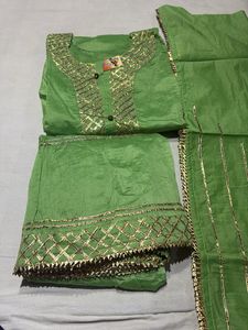 Green Embroidered Kurta Set