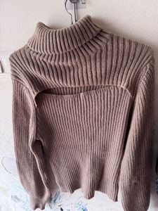 Very Stylish Cutout Turtleneck Sweater