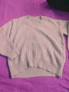 Sparkly V-Neck Knit Sweater
