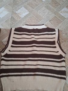 Striped Sweater Vest korean