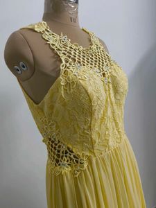Yellow Lace Chiffon Gown