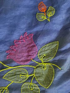 Elegant Blue Embroidered Saree