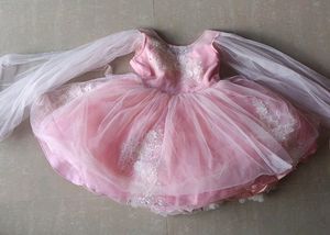 Fancy Peach Ruffle Peplum Gown
