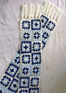 Handmade Crochet Granny Square Scarf