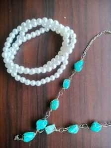FREE PEARL CHAIN!! With Beach Themed NECKLACE