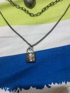 Layered Heart &amp; Lock Necklace