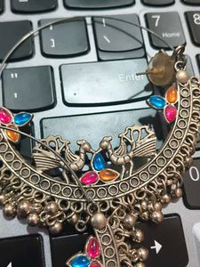 Ethnic Peacock Hoop Earrings