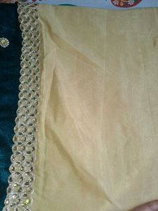 Preloved- Golden Saree With Embellished Border