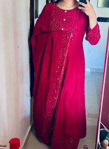 Maroon Stone Work Gown✨❤️