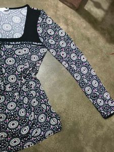 Patterned Long Sleeve Top