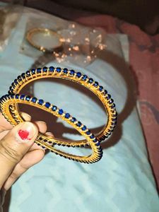 Blue Beaded Bangles