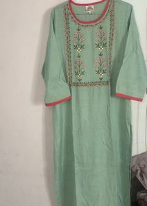 Mint Green Floral Embroidered Kurta Set