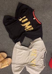 2 Crop Graphic Print T-Shirts