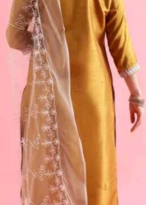 Completely New Mustard Yellow Kurti Pant Set