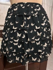 Butterfly Ruffle Mini Skirt🕷️🕶️🎬🖤