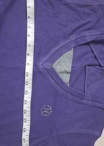Purple Violet Tshirt With Mega Sleeves Grey Line