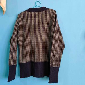 Houndstooth Cardigan Sweater