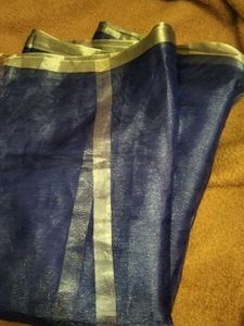 Indigo ,Gold Bordered Dupatta