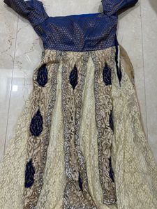 Off Shoulder Long Gown With Duppata