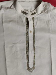 Men Beige Long Rayon Casual Kurta