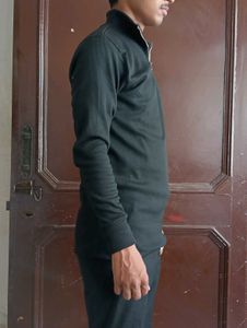 Premium Black Half-Zip High Neck For Men.