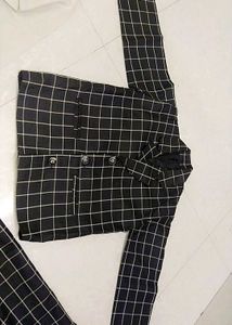 Checkered Blazer &amp; Pants Set