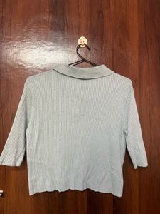Powder Blue Ribbed Top