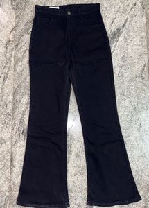 Combo White Wide Leg+Black Flared Denim Jeans