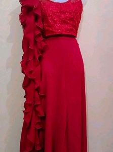 Price DropMaroon Ruffled Plazzo Dress💞❣️