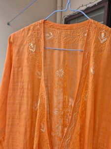 Orange Embroidered Cover-Up
