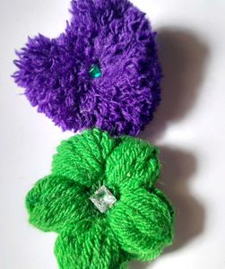 Yarn Heart and Flower Embellishments