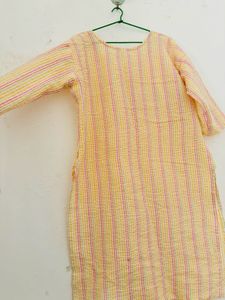 Yellow Crinkled Kurta Top(XXL)🍍