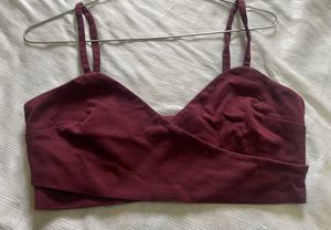 Burgundy Wrap Crop Top