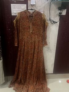 ehtnic gown with beautiful kalamkari print 😍