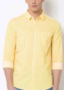 Striped Yellow Casual Shirt