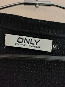 ONLY Black Ribbed Sweatshirt