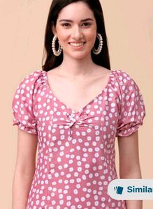 Pink Polka Dot Midi Dress