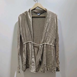 Hooded Drawstring Cardigan