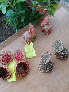3 Colourful Jhumka Combo 😍
