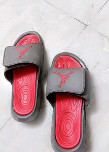 Jordan Slides - Gray & Red