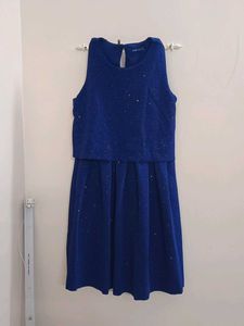 NAVY BLUE COLOR PARTY WEAR FROCK WITH LINING