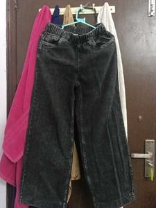 Acid Wash Wide Leg Pants