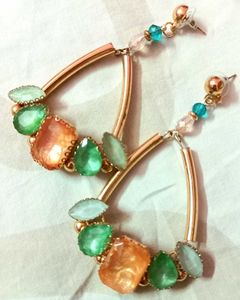 Chic Gold & Gemstone Drop Earrings