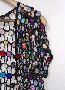 Trendy New  Crochet Colorful Cardigan