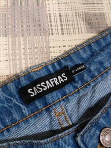Heart Print Wide Leg Jeans
