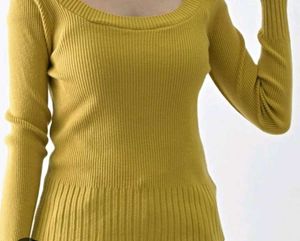 Stylish Yellow Knit Top